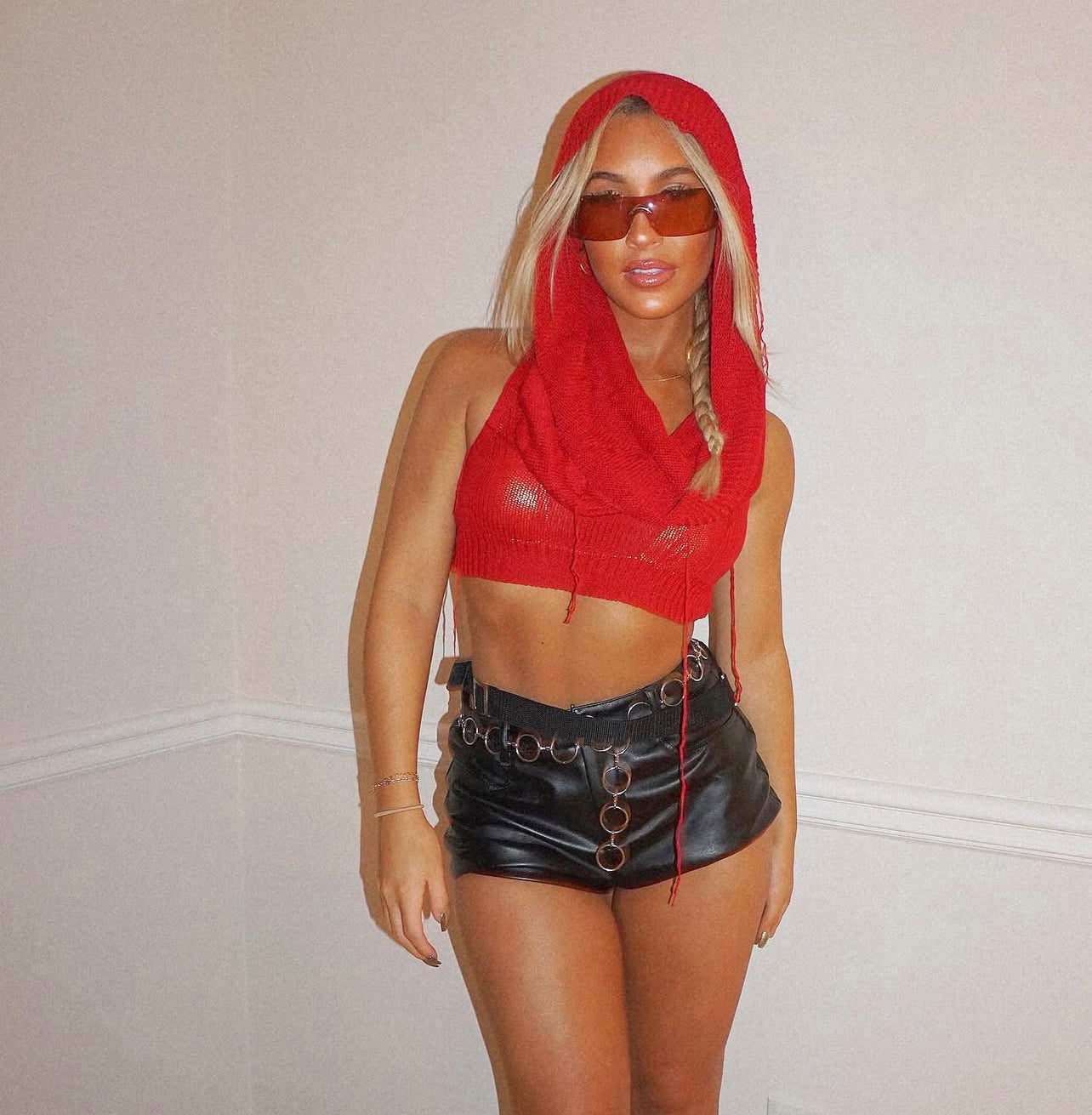 Black Leather Mini Shorts