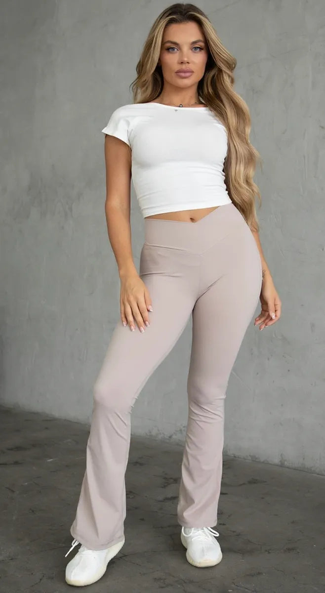 Taupe V-Flair Leggings